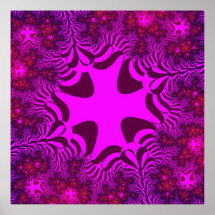 Farbenfroh rosa und Lila Fraktal Poster