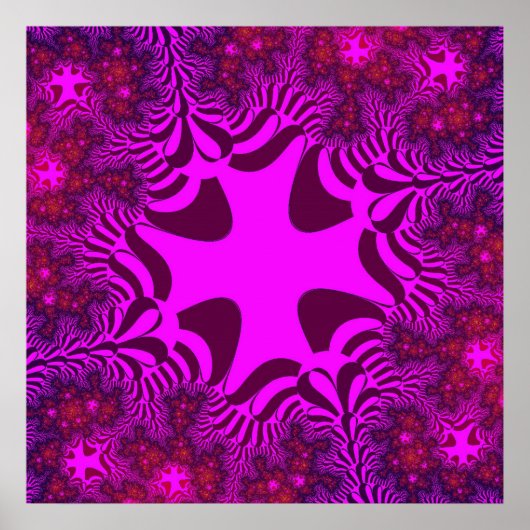 Farbenfroh rosa und Lila Fraktal Poster (Vorne)