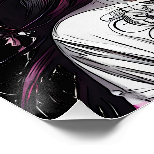 Farbenfroh rosa Zucker Möwe Nr. p4 Glossy Poster (Ecke)