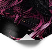 Farbenfroh rosa Zucker Schädel p3 Glossy Poster (Ecke)