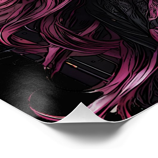 Farbenfroh rosa Zucker Schädel p3 Glossy Poster (Ecke)