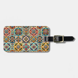 Farbenfroh Rot und Blues mexikanisch gepolstert Pe Gepäckanhänger