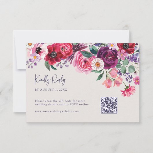 Farbenfroh RSVP Karte (Vorderseite)