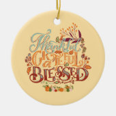 Farbenfroh rustikal Dankbar gesegnet Keramik Ornament (Vorne)