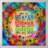 Farbenfroh, schlauer, kräftiger Inspirierend Zitat Poster (Vorne)