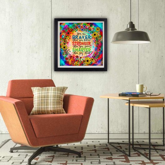 Farbenfroh, schlauer, kräftiger Inspirierend Zitat Poster