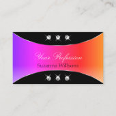 Farbenfroh Schwarz mit Silberdekor Funkelnd Juwele Visitenkarte (Vorderseite)