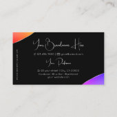 Farbenfroh Schwarz mit Silberdekor-Juwelen und Fot Visitenkarte (Rückseite)