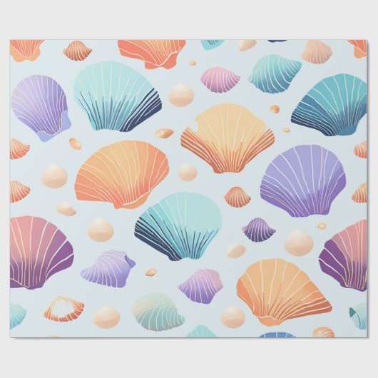 farbenfroh Seashell Geschenkpapier (Flach)