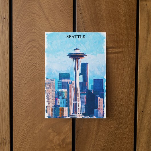 farbenfroh Seattle Washington City Postkarte