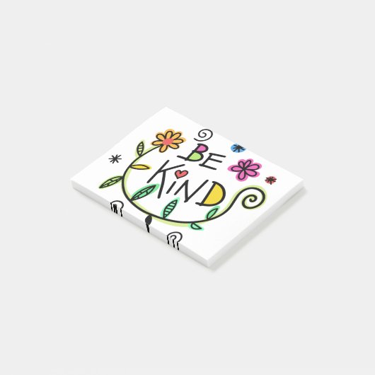 Farbenfroh | Seien Sie freundlich Post-it Klebezettel (angewinkelt)