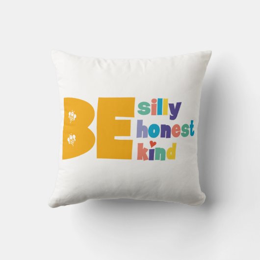 Farbenfroh sein Albern ehrlich liebe Inspiration Kissen (Rückseite)