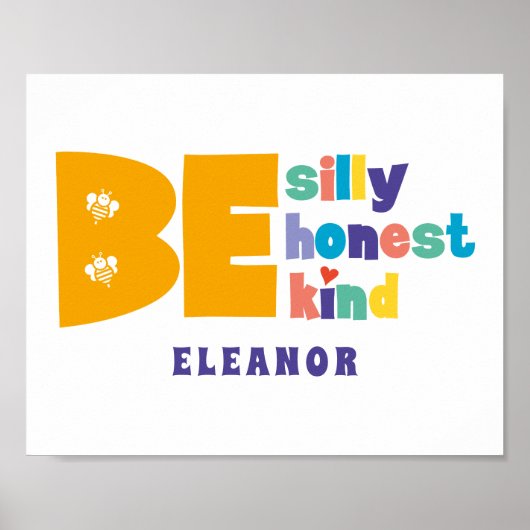 Farbenfroh sein Albern ehrlich liebe Inspiration Poster (Vorne)