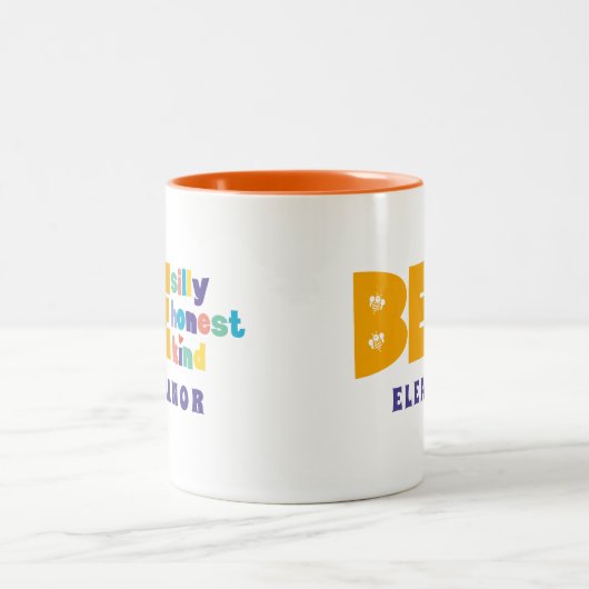 Farbenfroh sein Albern ehrlich liebe Inspiration Zweifarbige Tasse (Mittel)