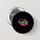 Farbenfroh sein freundliches Abstraktes Wohlbefind Button (Vorne & Hinten)
