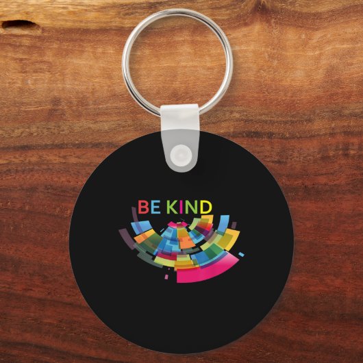 Farbenfroh sein freundliches Abstraktes Wohlbefind Schlüsselanhänger (Vorderseite)