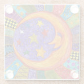 Farbenfroh, Sonne, Mond und Sterne Untersetzer (Rückseite)
