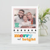 Farbenfroh, sonnig, modern und hell Retro Feiertagskarte (Stehend Vorderseite)