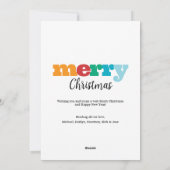 Farbenfroh, sonnig, modern und hell Retro Feiertagskarte (Rückseite)