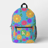 Farbenfroh spielerisch lebendiges Muster Folk Art Bedruckter Rucksack (Vorderseite)