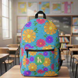 Farbenfroh spielerisch lebendiges Muster Folk Art Bedruckter Rucksack