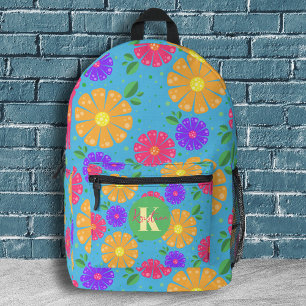 Farbenfroh spielerisch lebendiges Muster Folk Art Bedruckter Rucksack