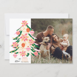 farbenfroh-stylische Weihnachtsbaum 1 Foto Feiertagskarte