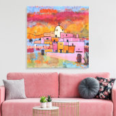 Farbenfroh, südwestlicher Adobe Leinwanddruck (Insitu (Wohnzimmer))