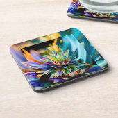 Farbenfroh, sukkulant, harter Kunststoff, Unterset Getränkeuntersetzer (Linke Seite)