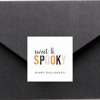 Farbenfroh süß und lecker | Frohe Halloween Quadratischer Aufkleber
