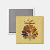 Farbenfroh Thanksgiving Türkei Magnet (Vorderseite/Rückseite)