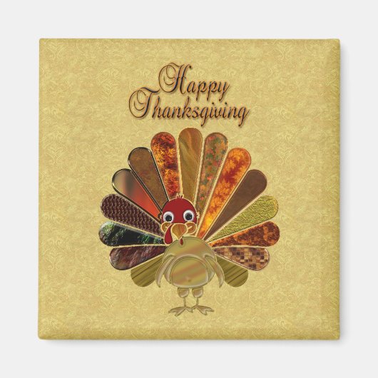 Farbenfroh Thanksgiving Türkei Magnet (Vorne)