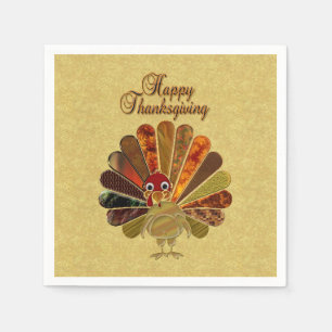 Farbenfroh Thanksgiving Türkei Serviette
