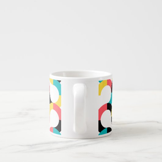 Farbenfroh, trendig, fröhlich, lustig, modern geom espressotasse (Rückseite)