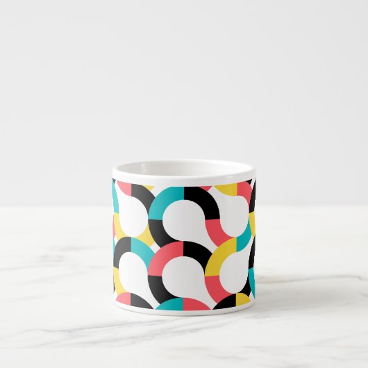 Farbenfroh, trendig, fröhlich, lustig, modern geom espressotasse (Vorderseite)