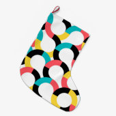 Farbenfroh, trendig, fröhlich, lustig, modern geom großer weihnachtsstrumpf (Vorderansicht (hängend))