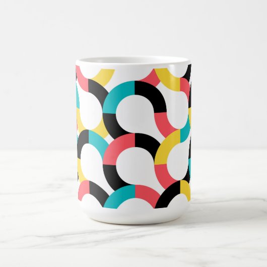 Farbenfroh, trendig, fröhlich, lustig, modern geom kaffeetasse (Mittel)