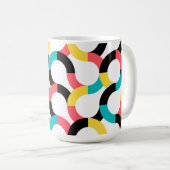 Farbenfroh, trendig, fröhlich, lustig, modern geom kaffeetasse (VorderseiteRechts)