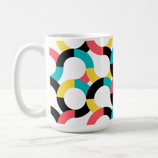 Farbenfroh, trendig, fröhlich, lustig, modern geom kaffeetasse (Links)