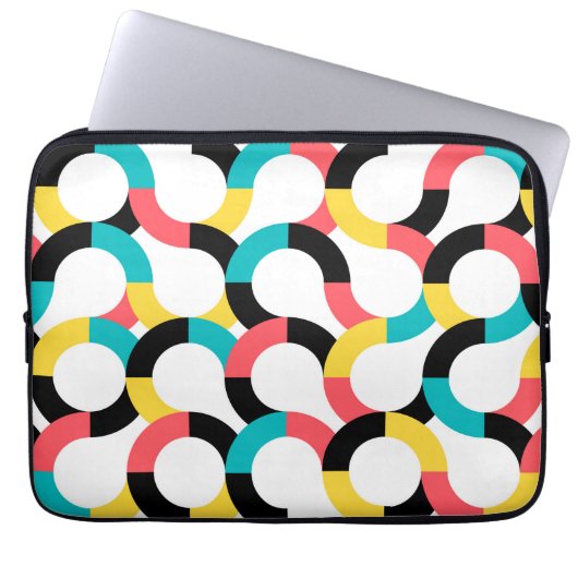 Farbenfroh, trendig, fröhlich, lustig, modern geom laptopschutzhülle (Vorderseite)