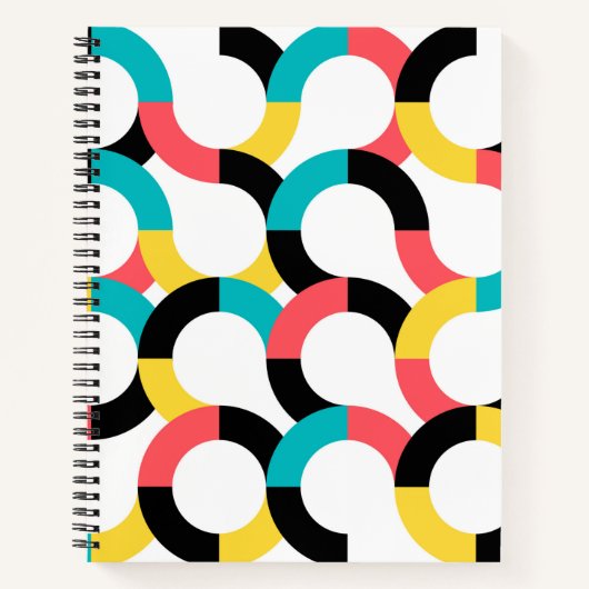 Farbenfroh, trendig, fröhlich, lustig, modern geom notizblock (Vorderseite)