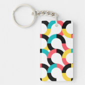 Farbenfroh, trendig, fröhlich, lustig, modern geom schlüsselanhänger (Vorderseite)