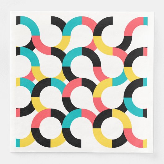 Farbenfroh, trendig, fröhlich, lustig, modern geom serviette (Vorderseite)