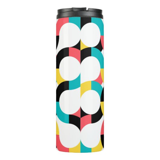 Farbenfroh, trendig, fröhlich, lustig, modern geom thermosbecher (Rückseite)