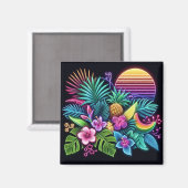 Farbenfroh, tropisch/hawaiisch magnet (Vorderseite/Rückseite)