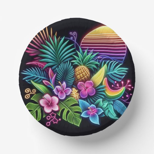 Farbenfroh, tropisch/hawaiisch pappteller (Vorderseite)