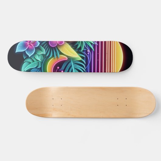 Farbenfroh, tropisch/hawaiisch skateboard (Horizontal)