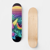 Farbenfroh, tropisch/hawaiisch skateboard (Vorderseite)