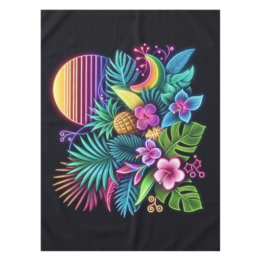 Farbenfroh, tropisch/hawaiisch tischdecke (Vorderseite)