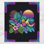 Farbenfroh, tropisch/hawaiisch weinetikett (Einzelnes Label)